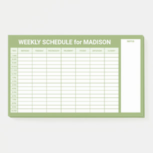 Custom Title Weekly Planner Post-it Notes