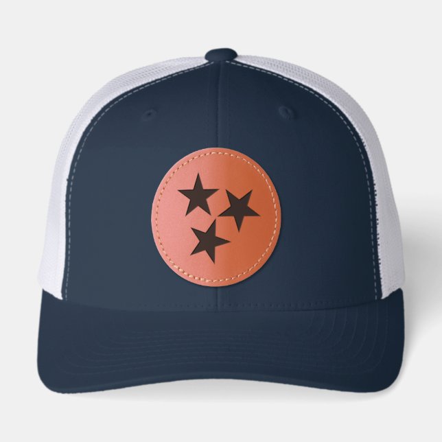 Custom TN Tennessee Tri Star USA Leather Patch Hat (Front)