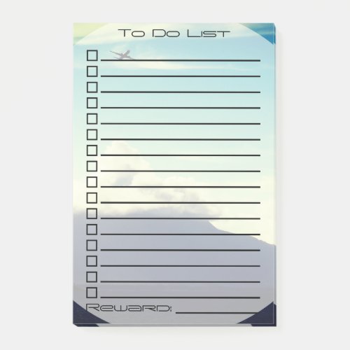 Custom To Do List  Plane Lift_Off  Photo Post_it Notes