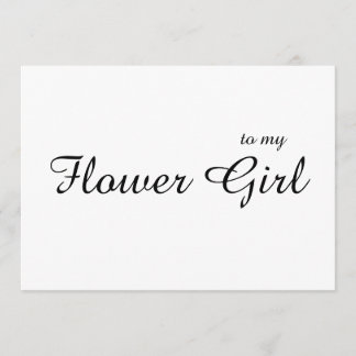 Custom To My Flower Girl Thank You Wedding Card