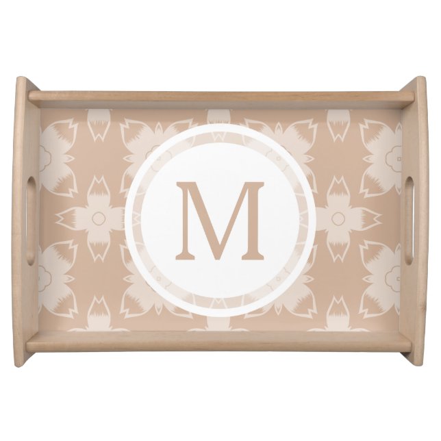Custom Toasted Cashew Floral Pattern Serving Tray (Front)
