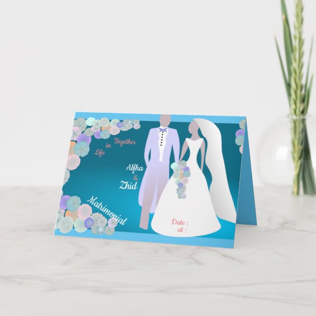 Custom Together in Life Folded Wedding invitation  (Front)