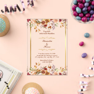 Custom Together with their Families Wedding Acrylic Invitations