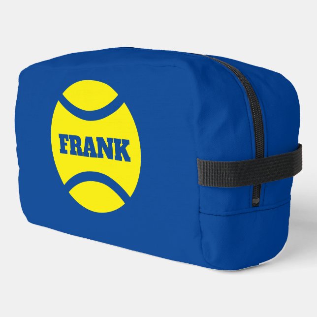 Custom toiletry travel bag with tennis ball logo (Left Corner)