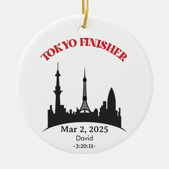Custom Tokyo Marathon Finisher, Gift For Runnners Ceramic Ornament (Front)