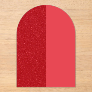 Custom Tomato Red Arch Acrylic Invitation