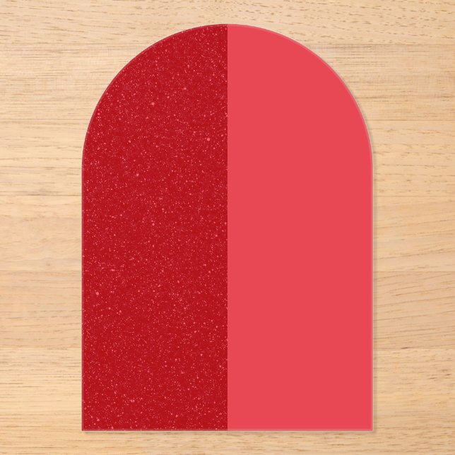 Custom Tomato Red Arch Acrylic Invitation (Front)