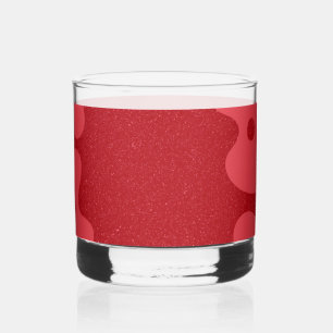 Custom Tomato Red Bubble Rocks Glass