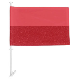 Custom Tomato Red Car Flag With Glitter Base