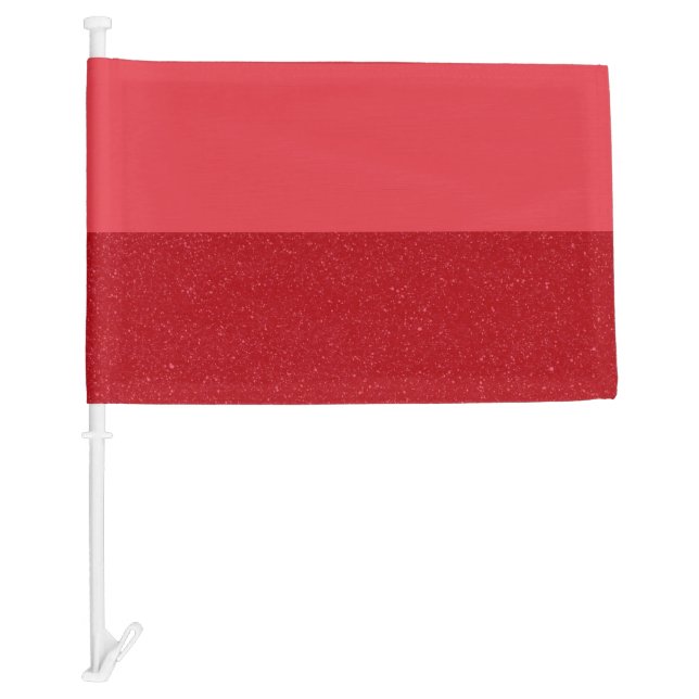 Custom Tomato Red Car Flag With Glitter Base (Front)