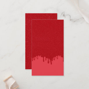 Custom Tomato Red Drip Design Flat Place Card