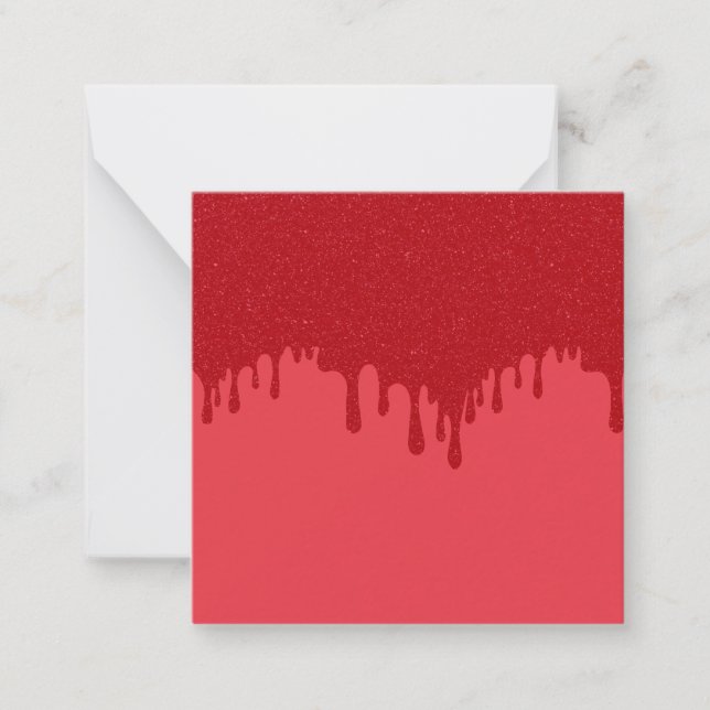 Custom Tomato Red Drip Mini Note Card (Front)