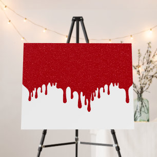 Custom Tomato Red Drip on White Foam Board