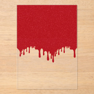 Custom Tomato Red Drip Top Acrylic Invitation