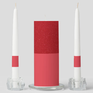 Custom Tomato Red Duo-Block Unity Candle Set