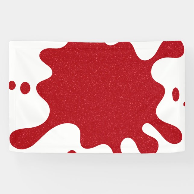 Custom Tomato Red Glitter Splash Banner (Horizontal)