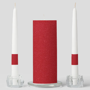 Custom Tomato Red Glitter Unity Candle Set