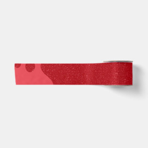 Custom Tomato Red Glitter Wave Ribbon