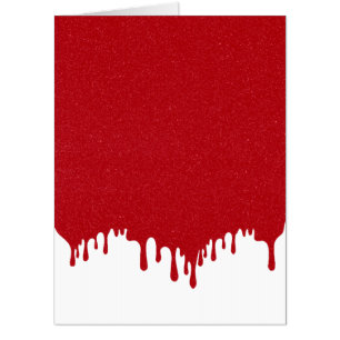 Custom Tomato Red Gloss Drip Card (White Base)