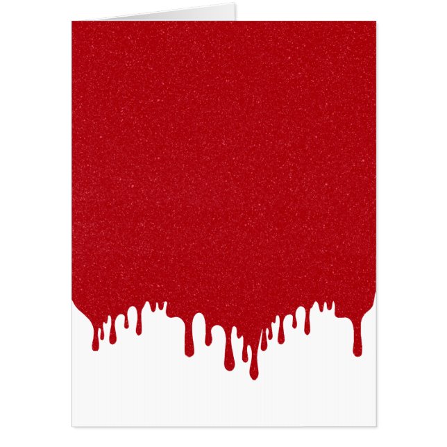 Custom Tomato Red Gloss Drip Card (White Base) (Front)