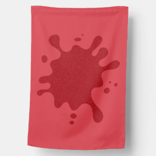 Custom Tomato Red House Flag with Splatter Print