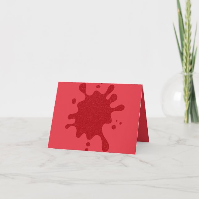 Custom Tomato Red Ink Splash Folded Thank You Card (Front)