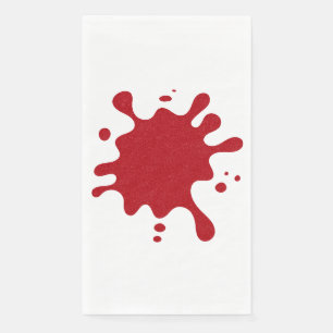 Custom Tomato Red Inkblot Guest Paper Napkin