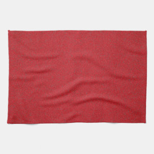 Custom Tomato Red Noise-Weave Kitchen Towel