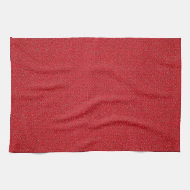 Custom Tomato Red Noise-Weave Kitchen Towel (Horizontal)
