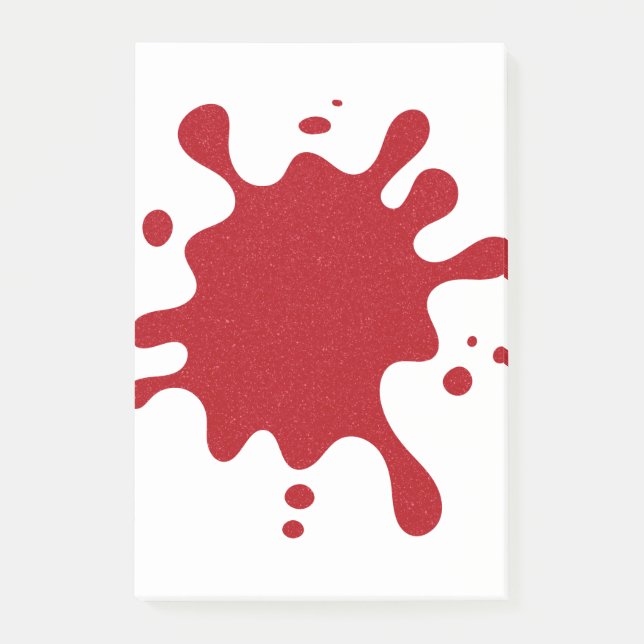 Custom Tomato Red Paint Splash Notes (Front)