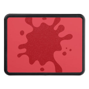 Custom Tomato Red Paint Splash Trailer Hitch Cover
