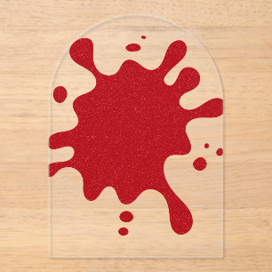 Custom Tomato Red Splash Acrylic Invitation