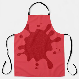 Custom Tomato Red Splash All-Over Print Apron