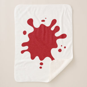 Custom Tomato Red Splash Blanket – White Base