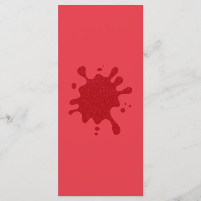 Custom Tomato Red Splash Flat Menu (Front)