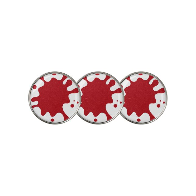 Custom Tomato Red Splash Markers (White Background (3 Up)