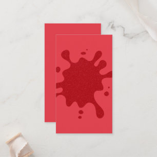 Custom Tomato Red Splash Minimal Flat Place Card