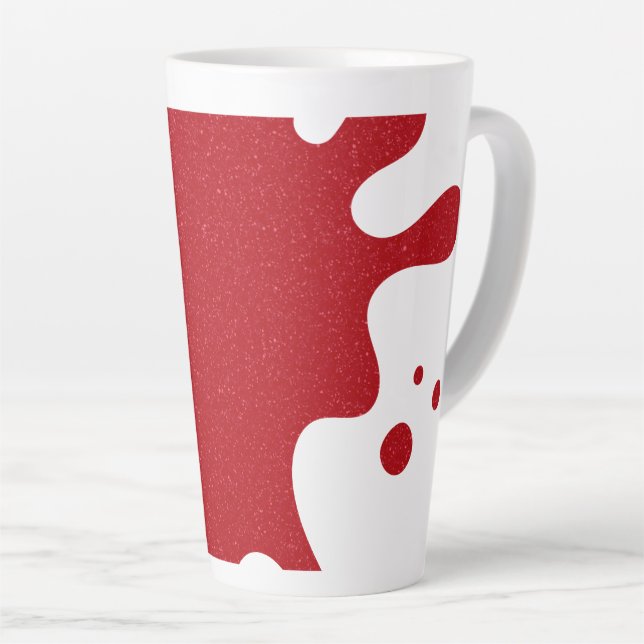 Custom Tomato Red Splash Noise Latte Mug (Right Angle)