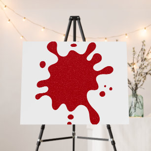 Custom Tomato Red Splash on White Foam Board