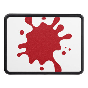 Custom Tomato Red Splash on White Hitch Cover