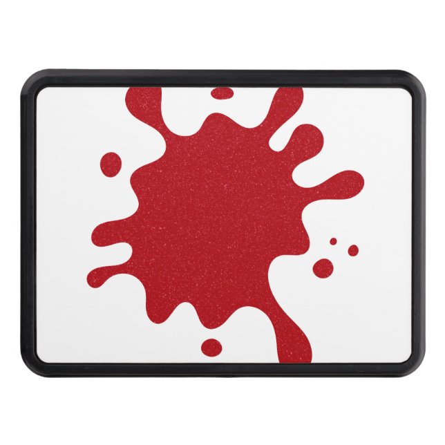 Custom Tomato Red Splash on White Hitch Cover (Front)