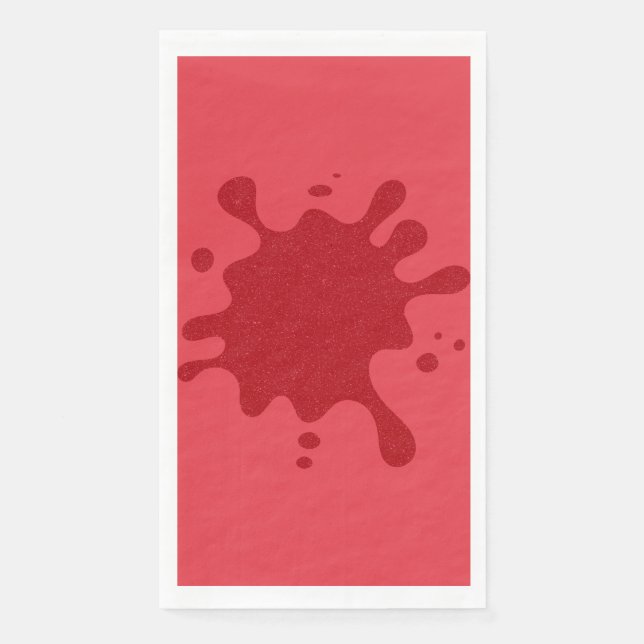 Custom Tomato Red Splash Paper Napkins (Front)