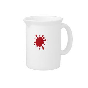 Custom Tomato Red Splash Porcelain Pitcher