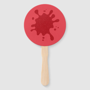Custom Tomato Red Splash Round Fans (Set of 10)