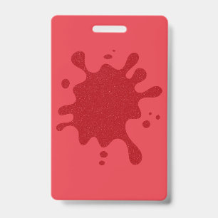 Custom Tomato Red Splash Vertical Badge