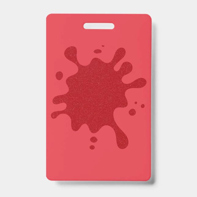 Custom Tomato Red Splash Vertical Badge (Front)