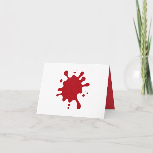Custom Tomato Red Splatter Folded Thank You Card (Front)