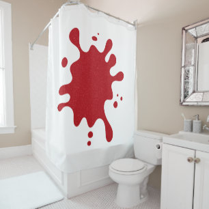 Custom Tomato Red Splatter Graphic Curtain