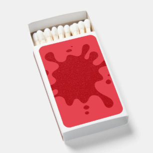 Custom Tomato Red Splatter Matchboxes