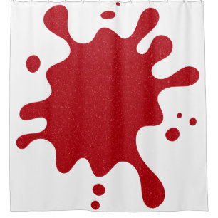Custom Tomato Red Splatter on White Shower Curtain